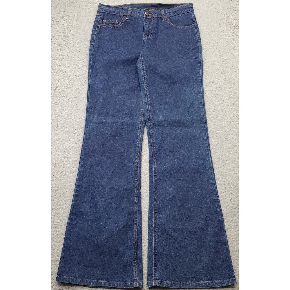 Hurley Bootcut Jeans Womens 7 Blue Denim Americana Double Stitch Medium Wash